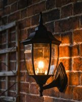 Digital Illustration of the Traditional Black "Acorn" Aluminium Victorian Wall Lantern Illuminated at Night Digital Illustration of the Traditional Black "Acorn" Aluminium Victorian Wall Lantern Illuminated at Night