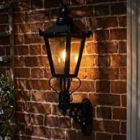 Digital Illustration of the Victorian Wall Lantern on Royale Bracket Illuminated at Night