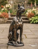 Digital Illustration of "Anubis" The Egyptian God Dog Sculpture on a Garden Patio Digital Illustration of "Anubis" The Egyptian God Dog Sculpture on a Garden Patio