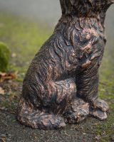 Digital Illustration of Copper Version of ‘Baxter’ the Yorkshire Terrier Garden Sculpture in Cast Aluminium with a Close up Shot of the Body