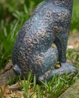 Digital illustration ofa Verdigris "Briar" the Hare Cast Aluminium Garden Sculpture close up of body