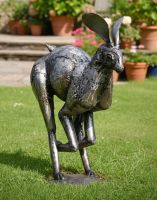 Digital Illustration of Hare Steel Sculpture on a Garden Lawn Digital Illustration of Hare Steel Sculpture on a Garden Lawn