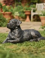 Digital Illustration of Labrador Garden Statue on a Freshly Mowed Garden Lawn