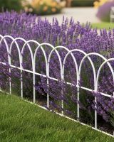 Digital illustration of looped lawn edging next to lavendar
