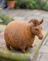 Digital Illustration of Rustic Cast Iron "Spherical" Chubby Zebra Garden Sculpture Positioned on a Garden Wall Digital Illustration of Rustic Cast Iron "Spherical" Chubby Zebra Garden Sculpture Positioned on a Garden Wall