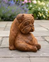 Digital illustration of Rustic Cast Iron "Bentley" the Bulldog Sculpture side view of dog