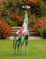 Digital Illustration of ‘Skye’ Upcycled Oil Drum Giraffe Sculpture on a Manicured Garden Lawn Digital Illustration of ‘Skye’ Upcycled Oil Drum Giraffe Sculpture on a Manicured Garden Lawn