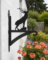 Digital Illustration of the Stag Hanging Iron Basket Bracket Mounted on a Garden Wall Digital Illustration of the Stag Hanging Iron Basket Bracket Mounted on a Garden Wall