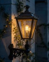 Digital Illustration of the 102 x 54cm Brass Dorchester Wall Lantern on Corner Bracket Lit up at Night Digital Illustration of the 102 x 54cm Brass Dorchester Wall Lantern on Corner Bracket Lit up at Night