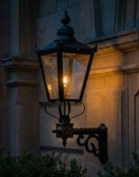 Digital Illustration of the 115 x 51cm Victorian Lantern on Royale Bracket Lit up at Night 