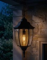 Digital Illustration of the "Barnet" Chain Hanging Lantern Lit up at NIght 