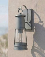 Digital Illustration of the "Harbourside" Traditional Wall Lantern with Bracket Mounted on a Rustic Cream Coloured Building