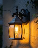 Digital Illustration of the "Hatton" Traditional Wall Light Lit up at Night