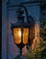 Digital Illustration of the "Pennsylvania" Antique Bronze Ornate Large Top Fix Lantern Lit up at Night