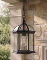 Digital Illustration of the "Wentworth" Chain Hanging Porch Light Suspended over a Traditional House Entranceway