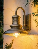 Digital Illustration of the 32cm "Bleakmoor" Brass Top Fix Station Light Lit up at Night 