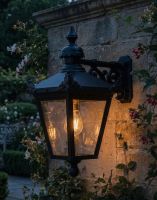 Digital Illustration of the 61 x 46cm Standard Victorian Top-Fix Wall Lantern Lit up at Night