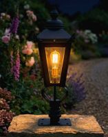 Digital Illustration of the 71cm Victorian Pillar Light and Lantern Set Mounted on a Garden Pillar from a Front Facing View Lit up at Night Digital Illustration of the 71cm Victorian Pillar Light and Lantern Set Mounted on a Garden Pillar from a Front Facing View Lit up at Night