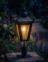 Digital Illustration of the 71cm Victorian Pillar Light and Lantern Set Mounted on a Garden Pillar from an Angled View Lit up at Night Digital Illustration of the 71cm Victorian Pillar Light and Lantern Set Mounted on a Garden Pillar from an Angled View Lit up at Night