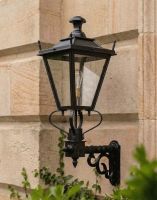 Digital Illustration of the 84 x 37cm Black Dorchester Lantern on a Royale Bracket Mounted on a Sandstone Brick Entranceway Digital Illustration of the 84 x 37cm Black Dorchester Lantern on a Royale Bracket Mounted on a Sandstone Brick Entranceway