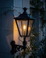 Digital Illustration of the 84 x 37cm Black Dorchester Wall Lantern on a Corner Bracket Lit up at Night Digital Illustration of the 84 x 37cm Black Dorchester Wall Lantern on a Corner Bracket Lit up at Night