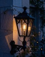Digital Illustration of the 84 x 37cm Black Gothic Wall Lantern on Corner Bracket Lit up at Night Digital Illustration of the 84 x 37cm Black Gothic Wall Lantern on Corner Bracket Lit up at Night
