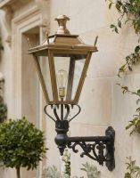 Digital Illustration of the 84 x 37cm Brass Dorchester Wall Lantern on an Ornate Bracket Mounted on a House Entranceway Digital Illustration of the 84 x 37cm Brass Dorchester Wall Lantern on an Ornate Bracket Mounted on a House Entranceway