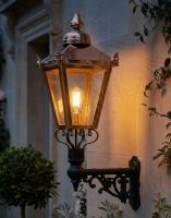 Digital Illustration of the 88 x 33cm Copper Wall Lantern on an Ornate Bracket Lit up at Night Digital Illustration of the 88 x 33cm Copper Wall Lantern on an Ornate Bracket Lit up at Night