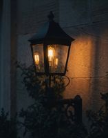 Digital Illustration of the 94 x 53cm Black Traditional Victorian Porch Wall Light Lit up at Night
