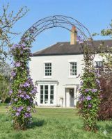 Digital Illustration of the "Alauna" Natural Lacquer Rose Arch with Flowers