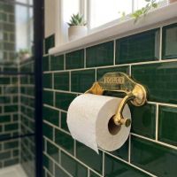 Digital Illustration of the Brass Period “Classic” Toilet Roll Holder from an Angled View