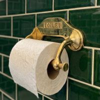 Digital Illustration of the Brass Period “Classic” Toilet Roll Holder with Toilet Roll in Situ