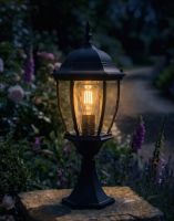 Digital Illustration of the Chaumont Traditional Pillar Light Mounted on a Stone Garden Pillar and Lit up at Night Digital Illustration of the Chaumont Traditional Pillar Light Mounted on a Stone Garden Pillar and Lit up at Night