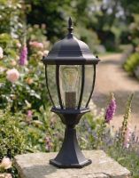 Digital Illustration of the Chaumont Traditional Pillar Light Mounted on a Stone Garden Pillar Viewed from an Angle Digital Illustration of the Chaumont Traditional Pillar Light Mounted on a Stone Garden Pillar Viewed from an Angle