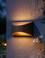 Digital Illustration of the Contemporary Up & Down Wall Light Lit up at Night