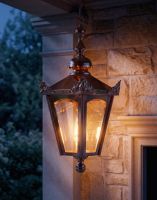 Digital Illustration of the Copper Concordia Hexagonal Garden Hanging Lantern Lit up at Night Digital Illustration of the Copper Concordia Hexagonal Garden Hanging Lantern Lit up at Night