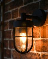 Digital Illustration of the Crofton Caged Garden Wall Light Illuminated at Night