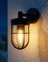 Digital Illustration of the Crofton Caged Garden Wall Light Lit up at Night