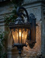 Digital Illustration of the Extra Large Bronze "Cotswold" Ornate Top Fix Wall Lantern Lit up at Night