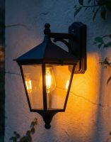 Digital Illustration of the "Gledstone" Traditional Top Fix Wall Lantern Lit up at Night