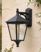 Digital Illustration of the "Gledstone" Traditional Top Fix Wall Lantern Mounted on a Cream Coloured Garden Wall