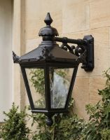 Digital Illustration of the Large 63 x 47.5cm Version of the Victorian Top-Fix Wall Lantern Mounted on a Light Sandstone Brick Outdoor Wall