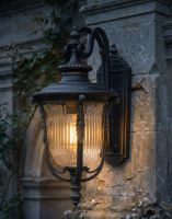 Digital Illustration of the Large Bronze "Christleton" Wall Mounted Porch Light Lit up at Night