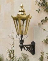 Digital Illustration of the Large Concordia Hexagonal Brass Lantern on a Capella Bracket Mounted on a Sunny Sandstone Brick Wall Digital Illustration of the Large Concordia Hexagonal Brass Lantern on a Capella Bracket Mounted on a Sunny Sandstone Brick Wall