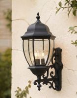 Digital Illustration of the Large Ornamental Victorian Bottom Fix Wall Light Mounted on a Sunny Garden wall