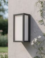 Digital Illustration of the ‘Lumina’ Wall Mounted Box Light Mounted on an Off-White Exterior Garden Wall Digital Illustration of the ‘Lumina’ Wall Mounted Box Light Mounted on an Off-White Exterior Garden Wall