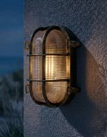 Digital Illustration of the "Marina" Nautical Bulkhead Wall Light Lit up at Night