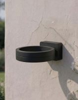 Digital Illustration of the Modern Black LED Ring Wall Light Mounted on a White Coloured Exterior Wall