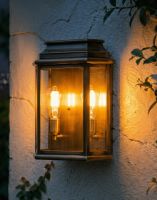 Digital Illustration of the "Osterley" Traditional Double Wall Lantern Lit up at Night