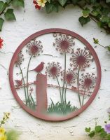 Digital Illustration of the Rustic "Life In The Fields" Garden Wall Art on a White Garden Wall